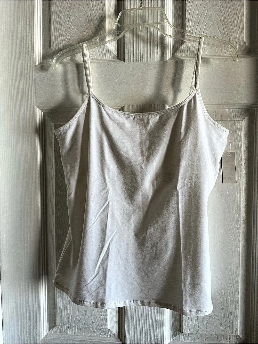 J.Jill Shelf Bra Cami in White, Adjustable Straps, Large NWT